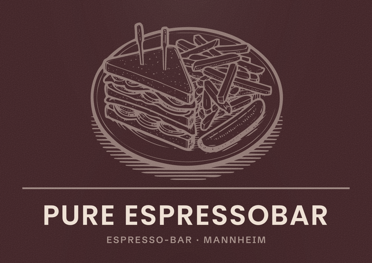 Illustriertes Poster von PURE Espressobar, Espresso-Bar in Mannheim