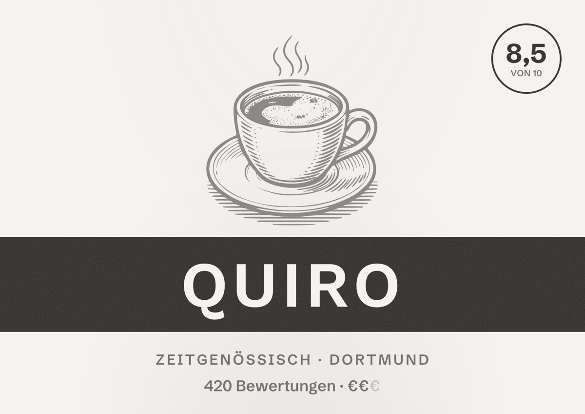 Illustriertes Poster von Quiro, Zeitgenössisch in Dortmund: Bewertung 8,5 von 10 aus 420 Bewertungen, Preisniveau €€