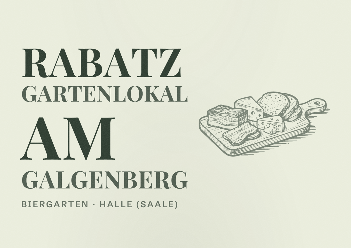 Illustriertes Poster von RABATZ Gartenlokal Am Galgenberg, Biergarten in Halle (Saale)