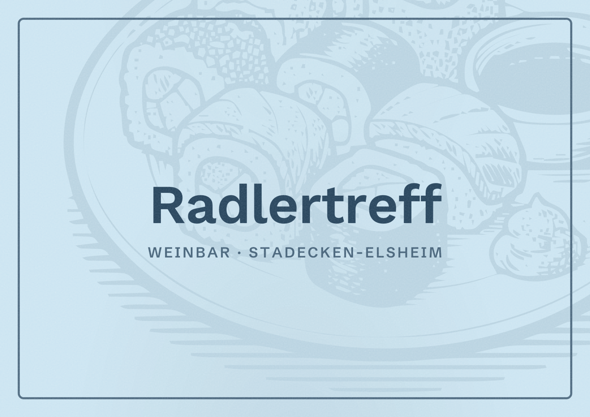 Illustriertes Poster von Radlertreff, Weinbar in Stadecken-Elsheim