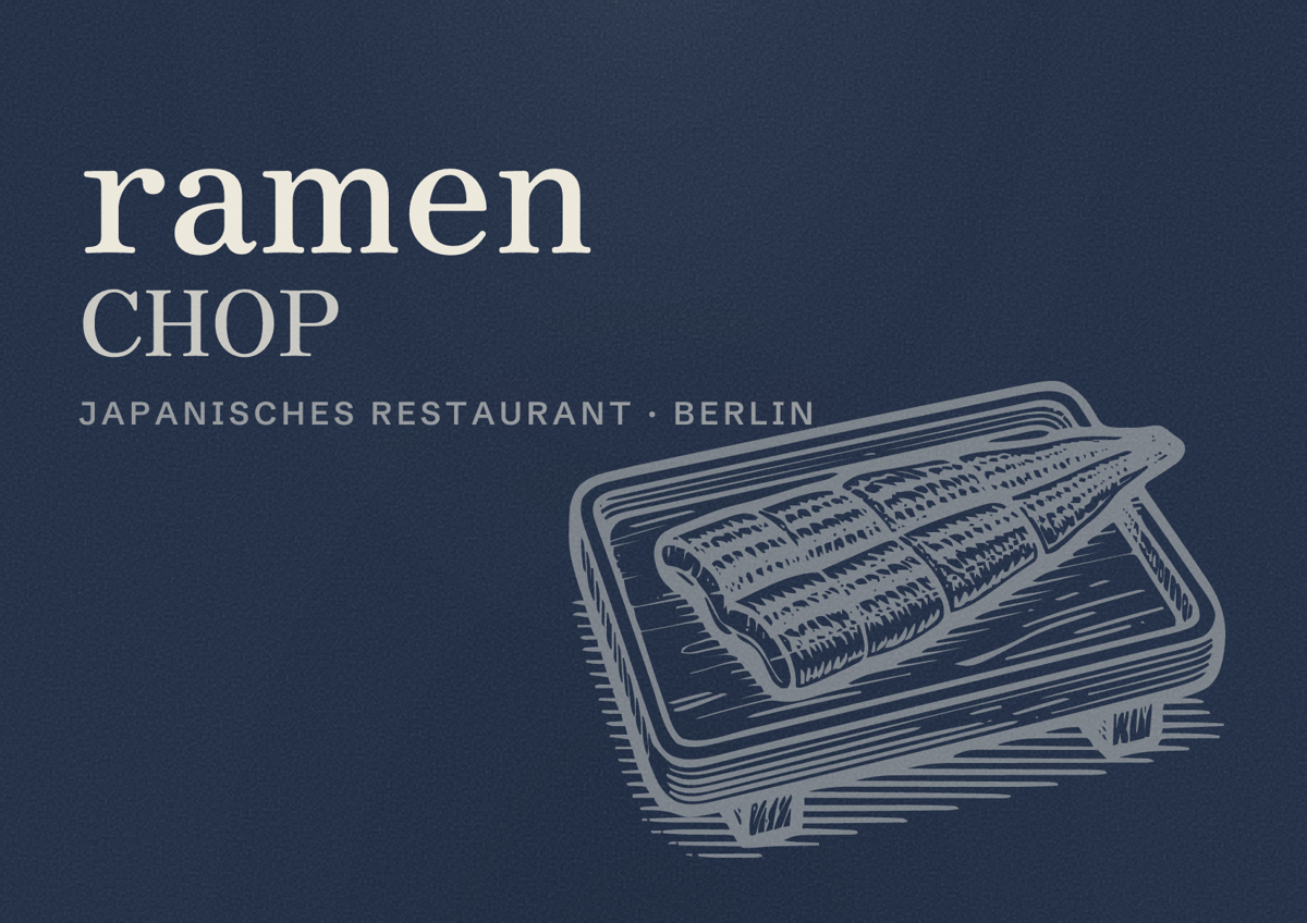 Illustriertes Poster von ramen CHOP, Japanisches Restaurant in Berlin