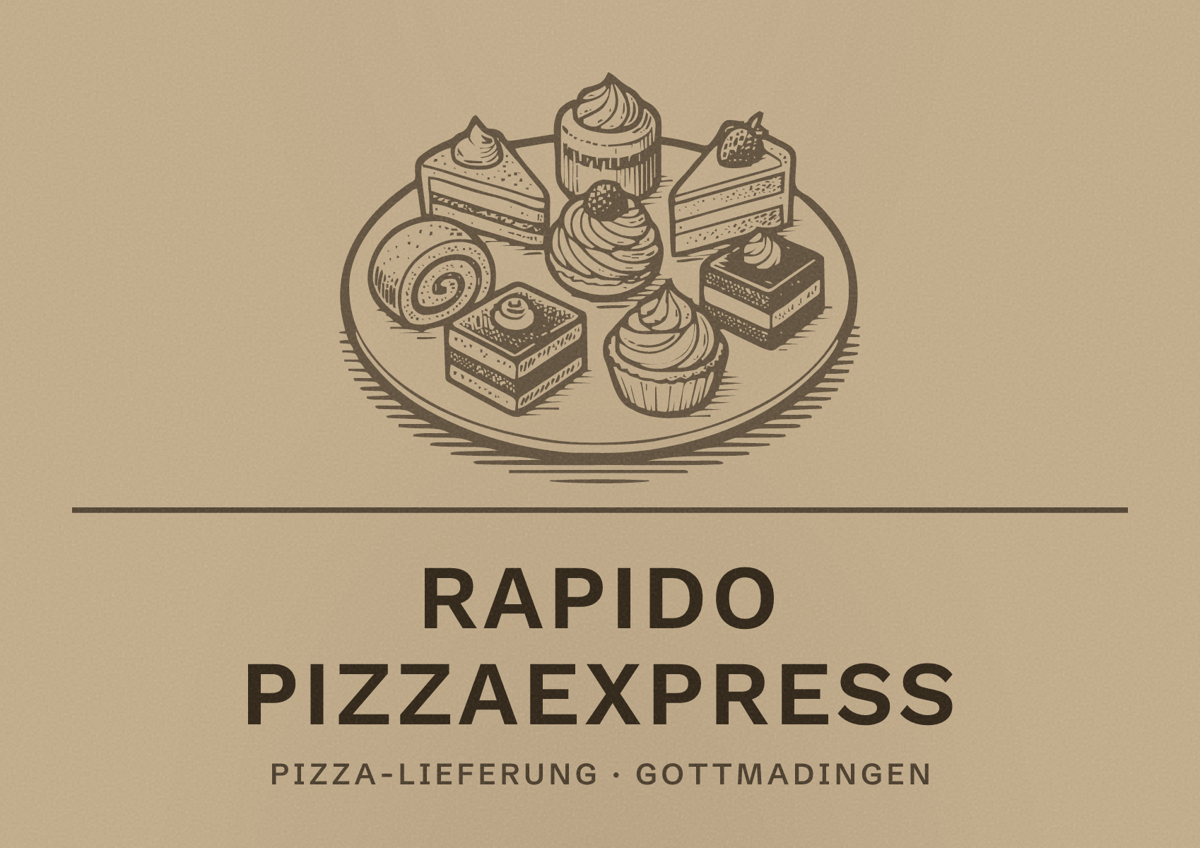 Illustriertes Poster von Rapido Pizzaexpress, Pizza-Lieferung in Gottmadingen