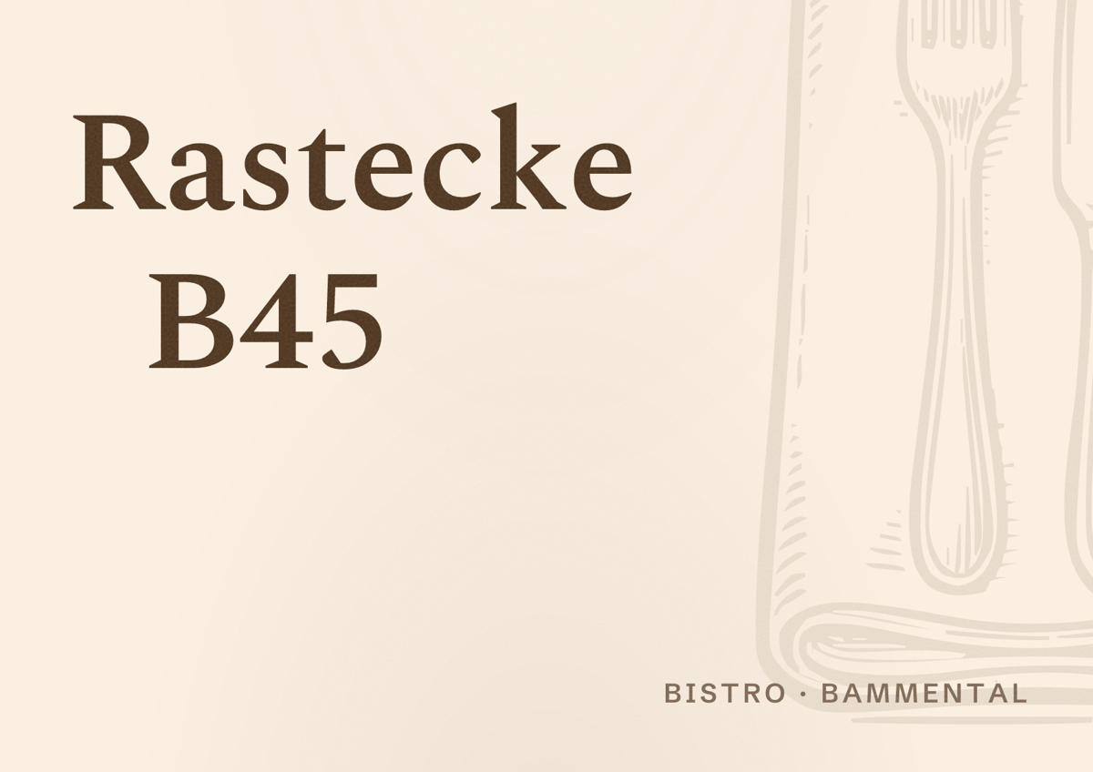 Illustriertes Poster von Rastecke B45, Bistro in Bammental