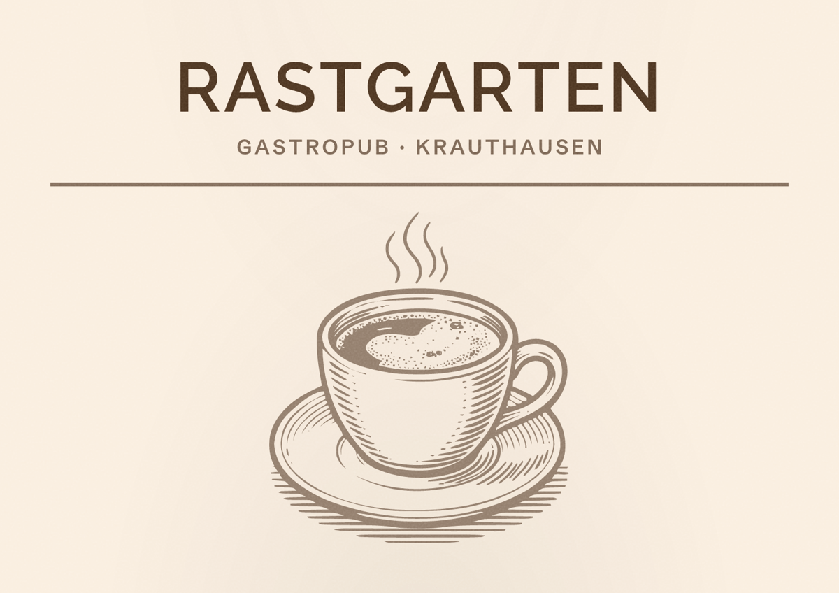 Illustriertes Poster von RastGarten, Gastropub in Krauthausen