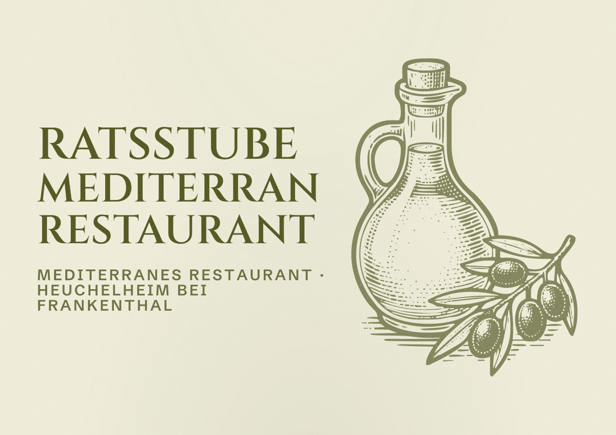 Illustriertes Poster von Ratsstube Mediterran Restaurant, Mediterranes Restaurant in Heuchelheim bei Frankenthal