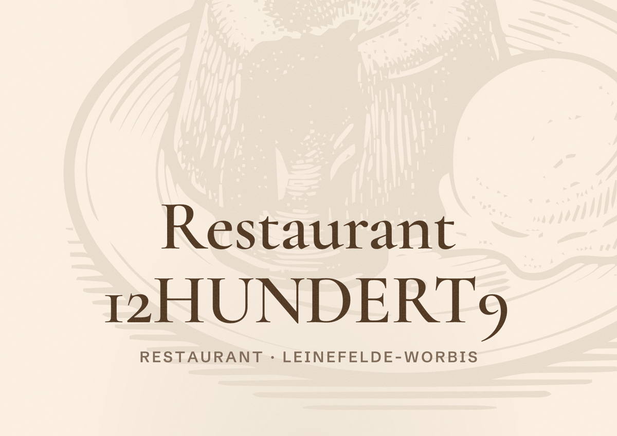 Illustriertes Poster von Restaurant 12HUNDERT9, Restaurant in Leinefelde-Worbis
