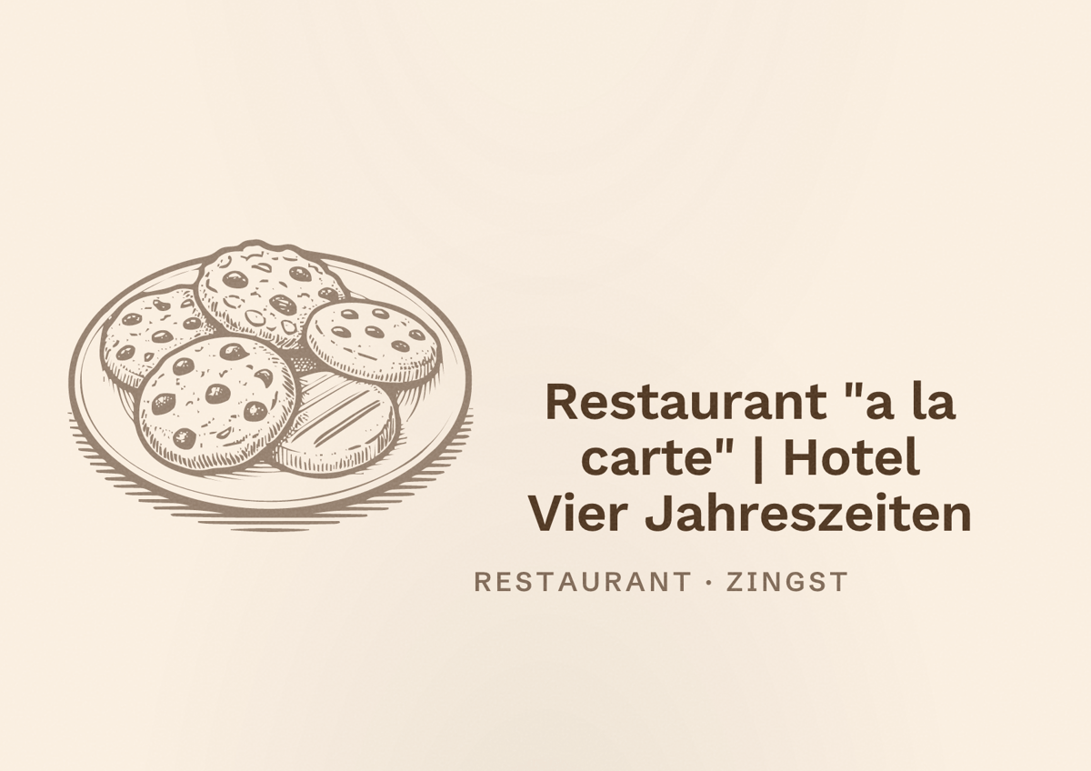 Illustriertes Poster von Restaurant "a la carte" | Hotel Vier Jahreszeiten, Restaurant in Zingst