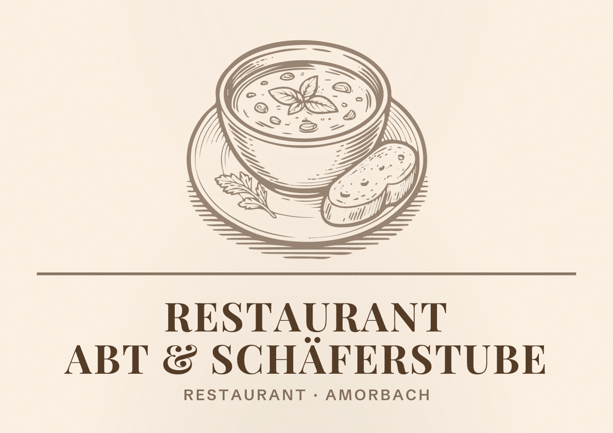Illustriertes Poster von Restaurant Abt & Schäferstube, Restaurant in Amorbach