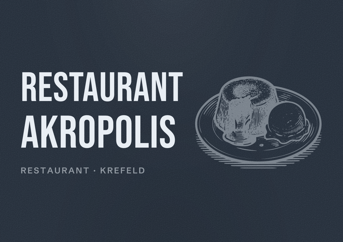 Illustriertes Poster von Restaurant Akropolis, Restaurant in Krefeld