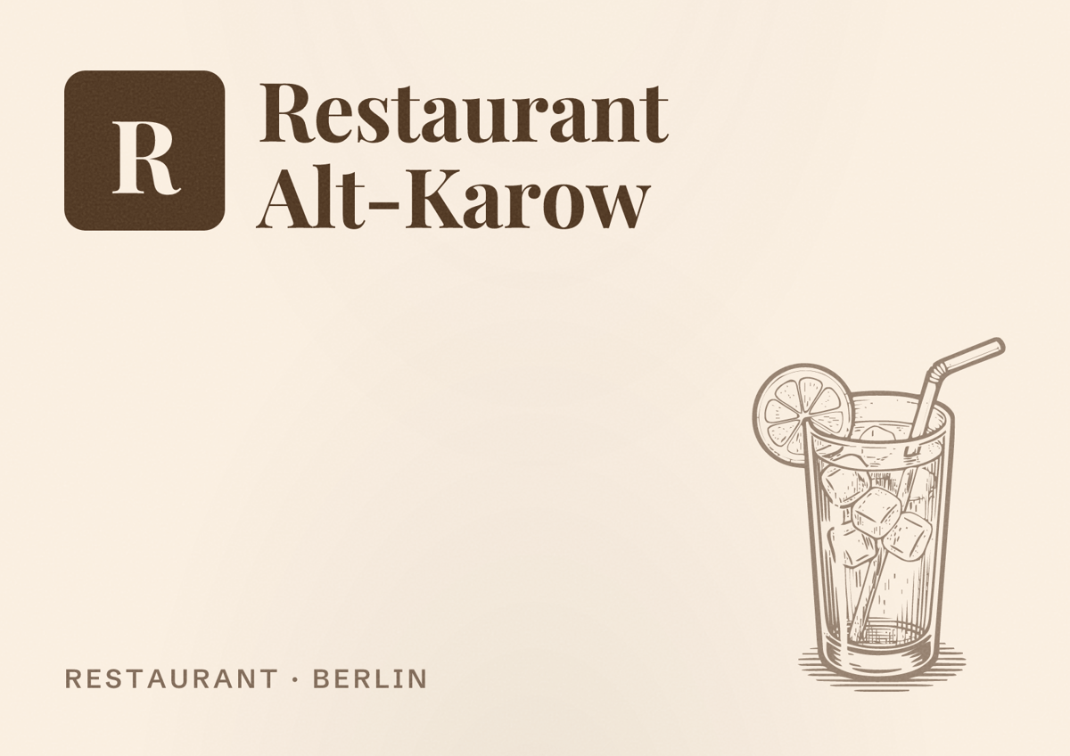 Illustriertes Poster von Restaurant Alt-Karow, Restaurant in Berlin