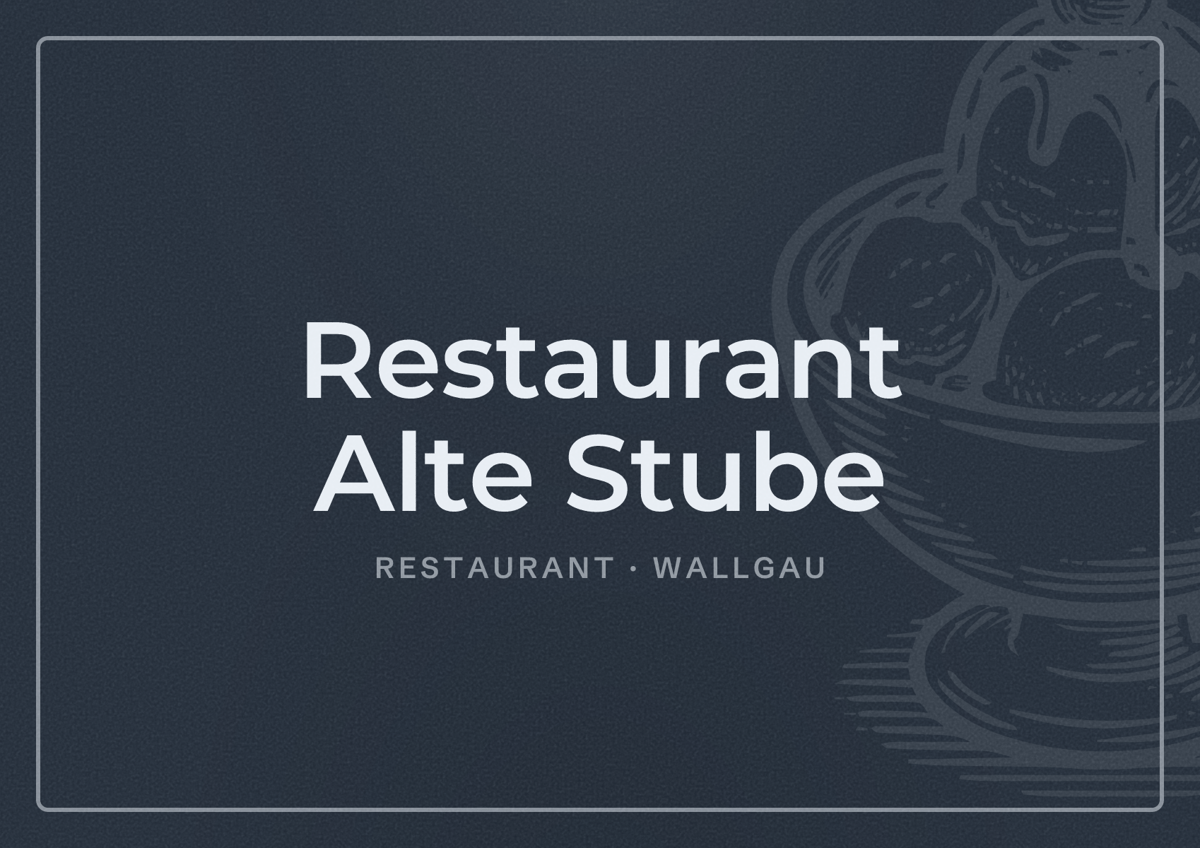 Illustriertes Poster von Restaurant Alte Stube, Restaurant in Wallgau