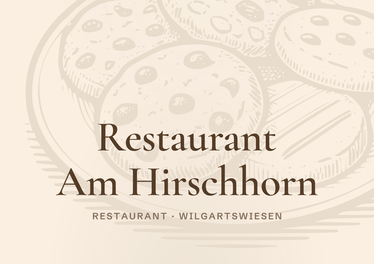 Illustriertes Poster von Restaurant Am Hirschhorn, Restaurant in Wilgartswiesen