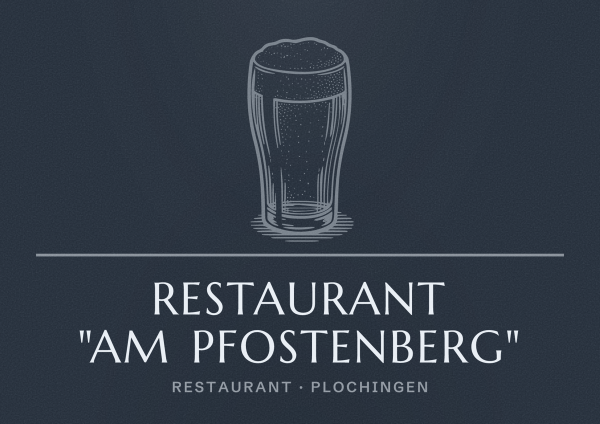 Illustriertes Poster von Restaurant "am Pfostenberg", Restaurant in Plochingen