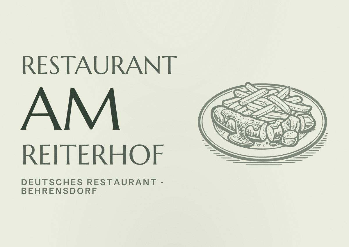 Illustriertes Poster von Restaurant Am Reiterhof, Deutsches Restaurant in Behrensdorf