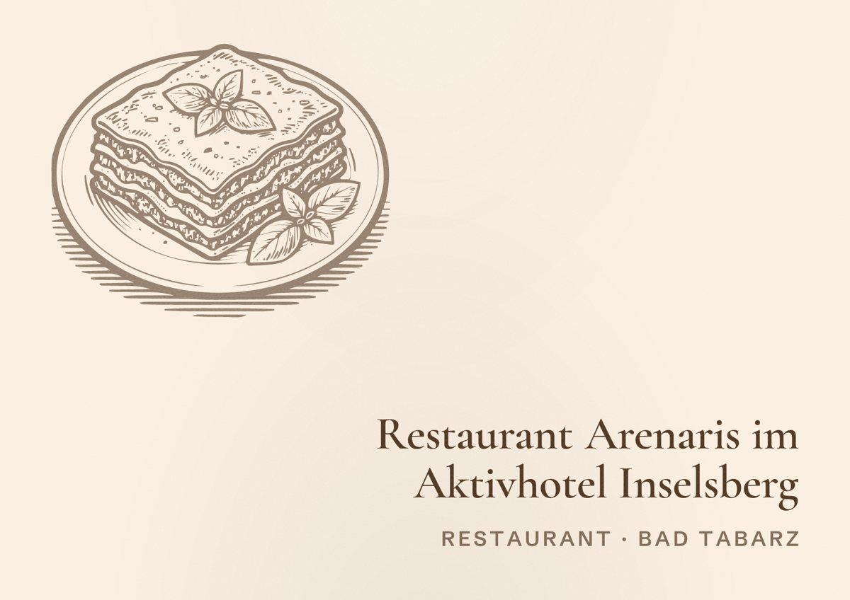 Illustriertes Poster von Restaurant Arenaris im Aktivhotel Inselsberg, Restaurant in Bad Tabarz