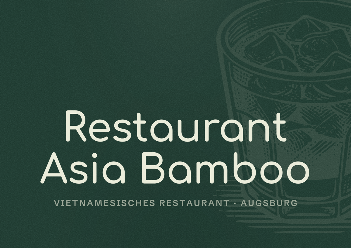 Illustriertes Poster von Restaurant Asia Bamboo, Vietnamesisches Restaurant in Augsburg