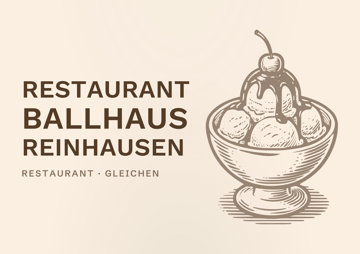Illustriertes Poster von Restaurant Ballhaus Reinhausen, Restaurant in Gleichen