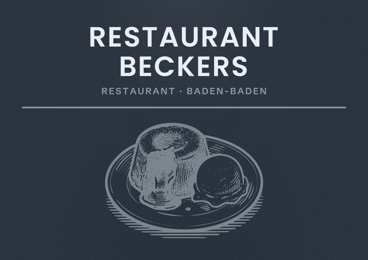 Illustriertes Poster von Restaurant Beckers, Restaurant in Baden-Baden