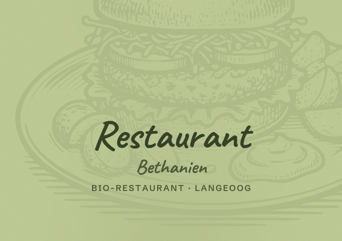 Illustriertes Poster von Restaurant Bethanien, Bio-Restaurant in Langeoog
