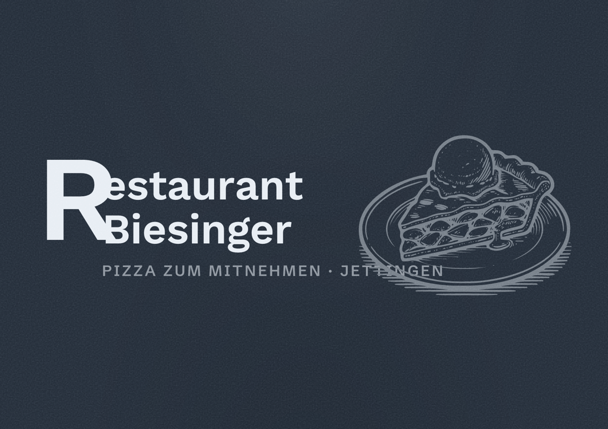 Illustriertes Poster von Restaurant Biesinger, Pizza zum Mitnehmen in Jettingen
