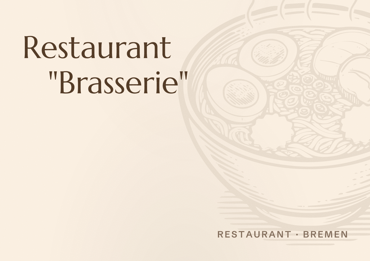 Illustriertes Poster von Restaurant "Brasserie", Restaurant in Bremen