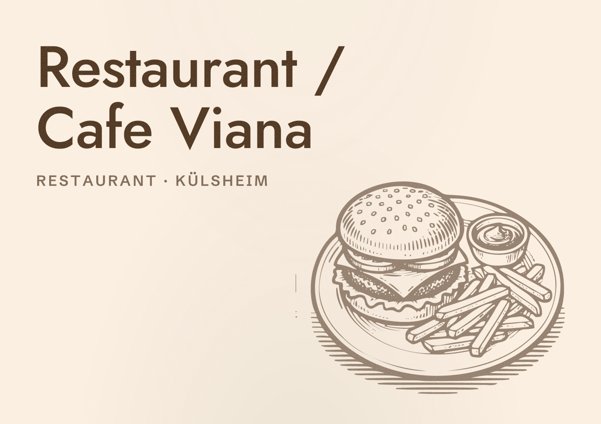 Illustriertes Poster von Restaurant / Cafe Viana, Restaurant in Külsheim