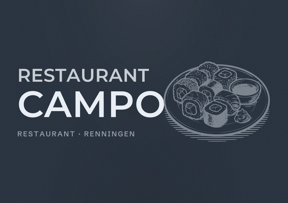 Illustriertes Poster von Restaurant Campo, Restaurant in Renningen