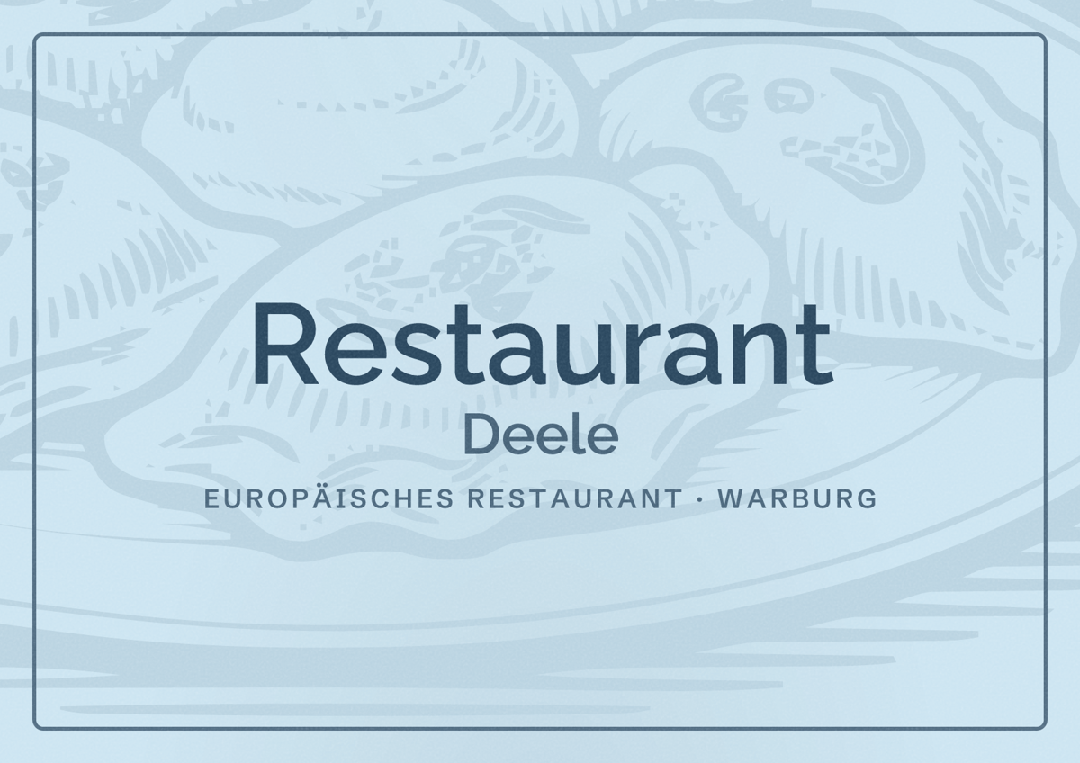 Illustriertes Poster von Restaurant Deele, Europäisches Restaurant in Warburg
