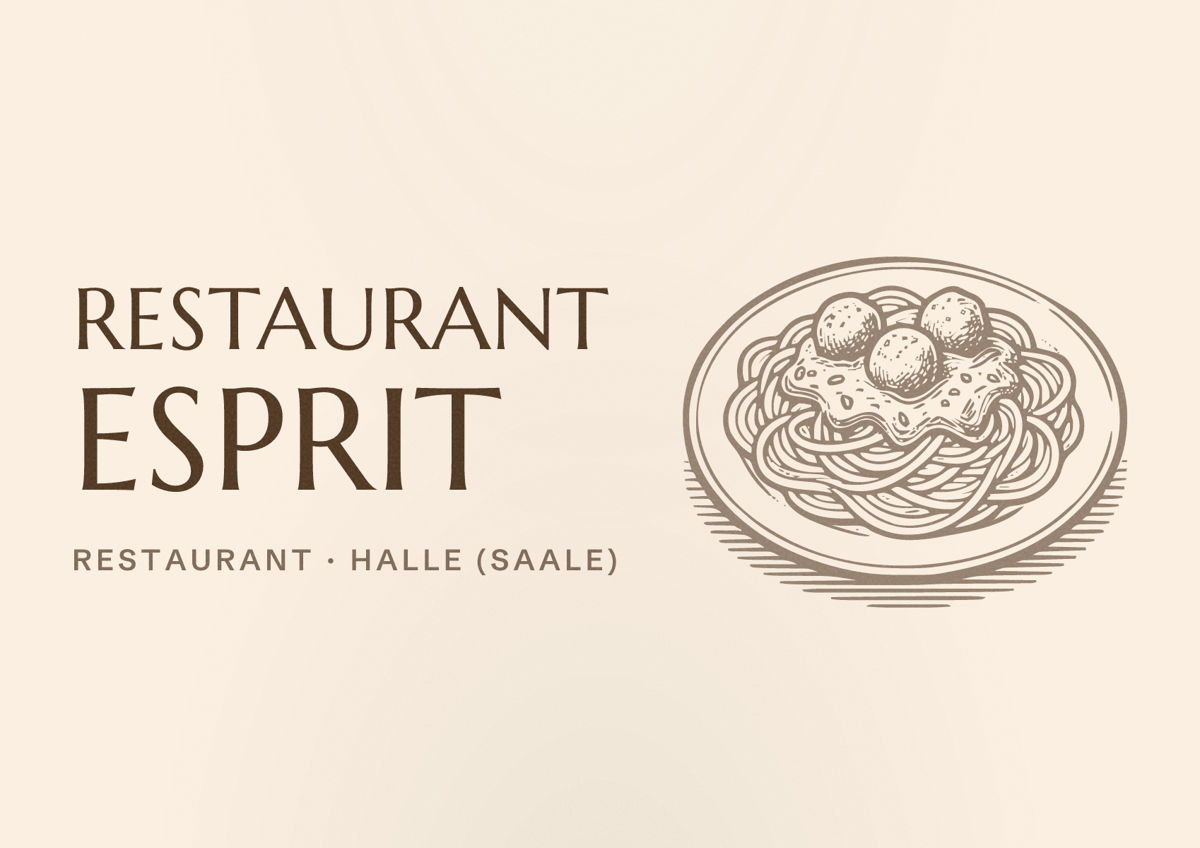 Illustriertes Poster von Restaurant Esprit, Restaurant in Halle (Saale)