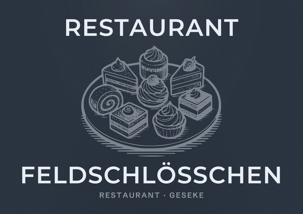 Illustriertes Poster von Restaurant Feldschlößchen, Restaurant in Geseke