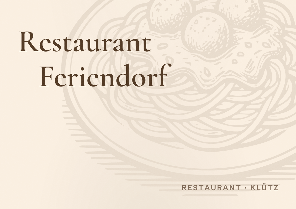 Illustriertes Poster von Restaurant Feriendorf, Restaurant in Klütz