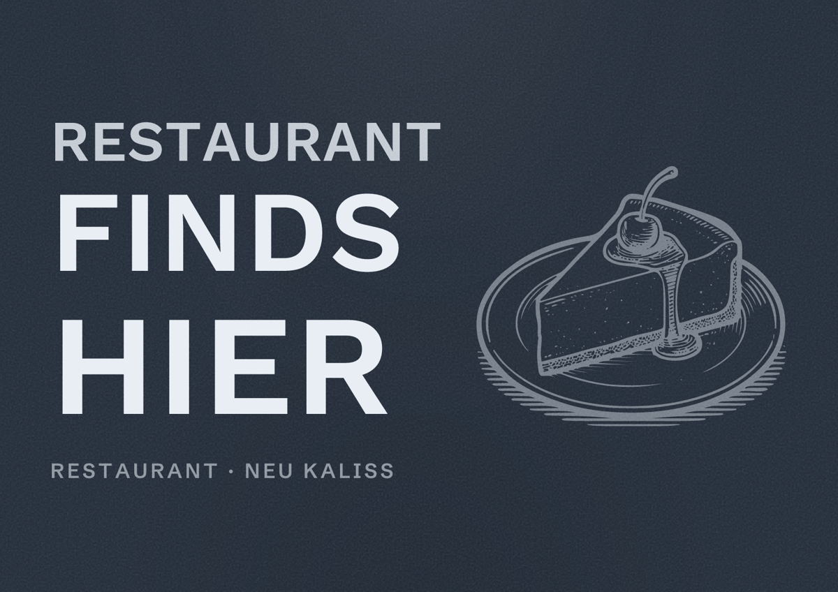 Illustriertes Poster von Restaurant Finds hier, Restaurant in Neu Kaliß
