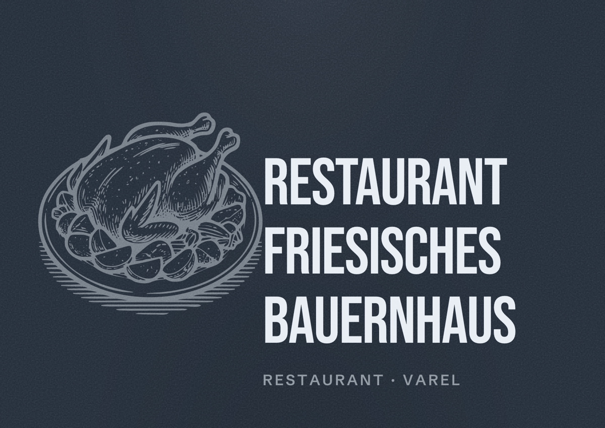 Illustriertes Poster von Restaurant Friesisches Bauernhaus, Restaurant in Varel