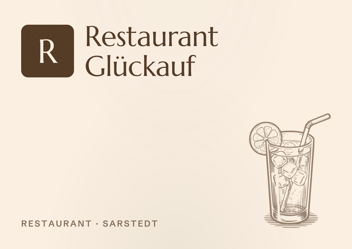 Illustriertes Poster von Restaurant Glückauf, Restaurant in Sarstedt