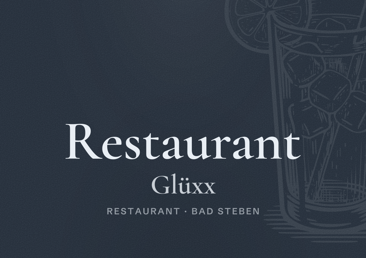 Illustriertes Poster von Restaurant Glüxx, Restaurant in Bad Steben