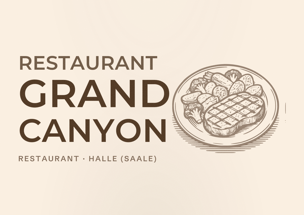 Illustriertes Poster von Restaurant Grand Canyon, Restaurant in Halle (Saale)