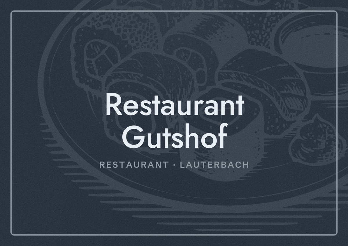 Illustriertes Poster von Restaurant Gutshof, Restaurant in Lauterbach