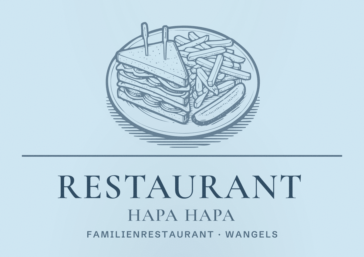Illustriertes Poster von Restaurant Hapa Hapa, Familienrestaurant in Wangels