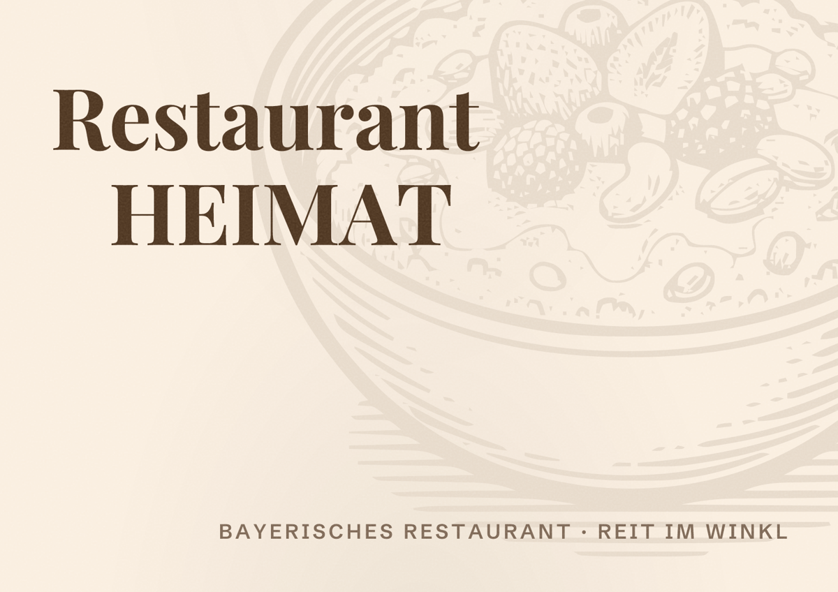 Illustriertes Poster von Restaurant HEIMAT, Bayerisches Restaurant in Reit im Winkl