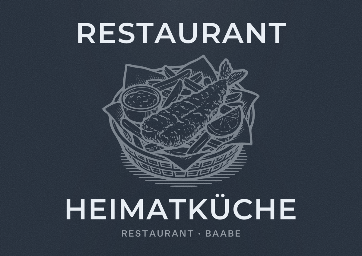 Illustriertes Poster von Restaurant Heimatküche, Restaurant in Baabe