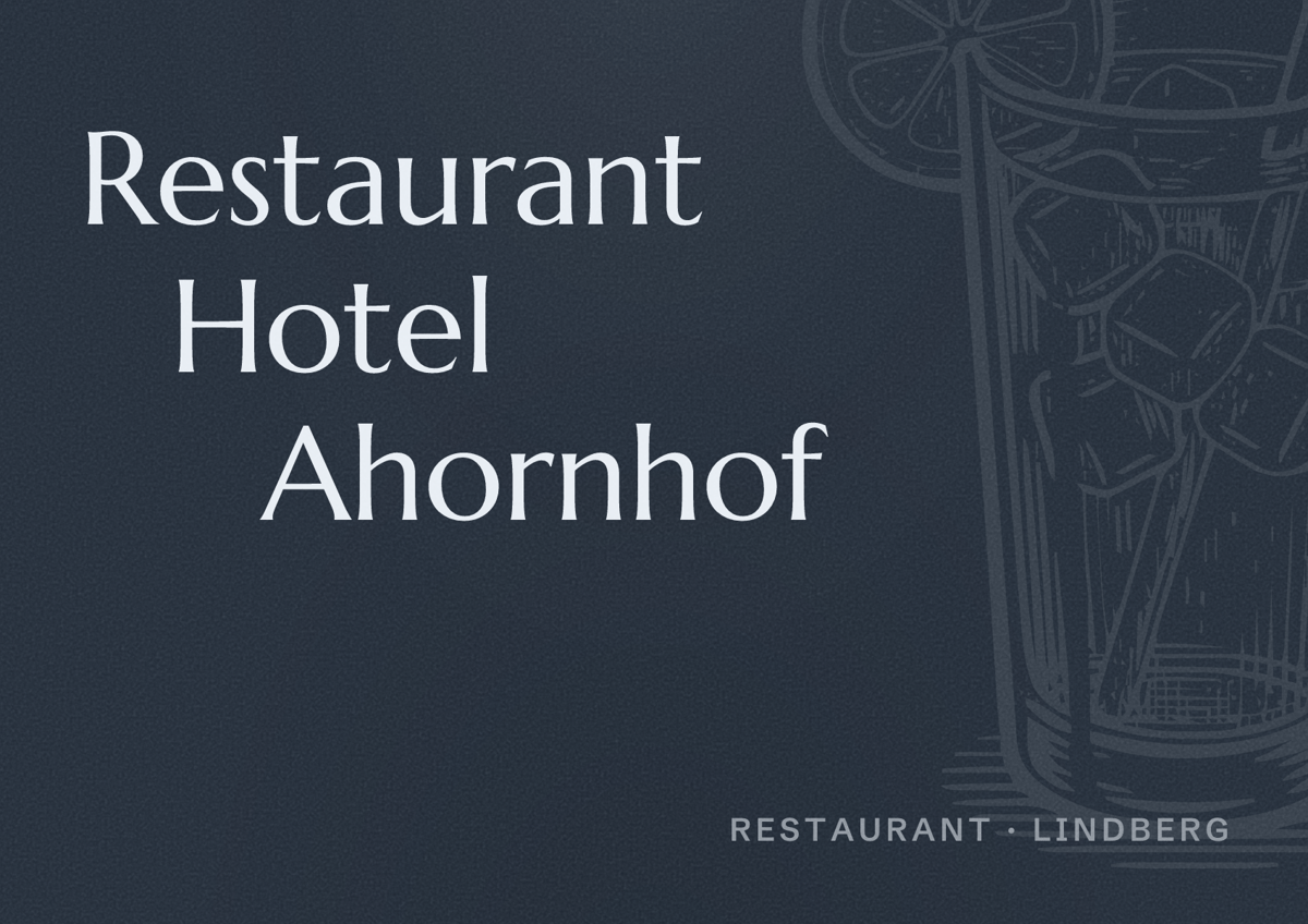 Illustriertes Poster von Restaurant Hotel Ahornhof, Restaurant in Lindberg