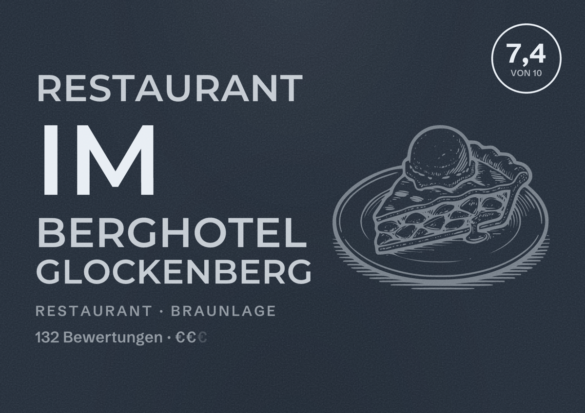 Illustriertes Poster von Restaurant im Berghotel Glockenberg, Restaurant in Braunlage: Bewertung 7,4 von 10 aus 132 Bewertungen, Preisniveau €€