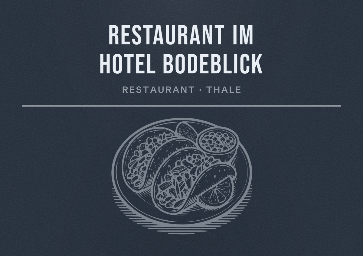 Illustriertes Poster von Restaurant im Hotel BODEBLICK, Restaurant in Thale