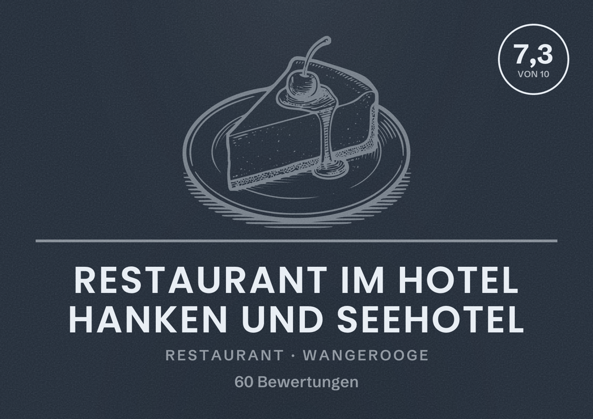 Illustriertes Poster von Restaurant im Hotel Hanken und Seehotel, Restaurant in Wangerooge: Bewertung 7,3 von 10 aus 60 Bewertungen