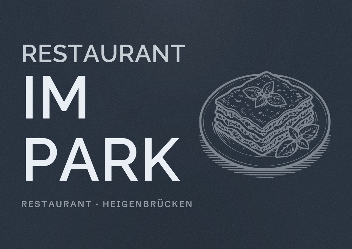 Illustriertes Poster von Restaurant im Park, Restaurant in Heigenbrücken