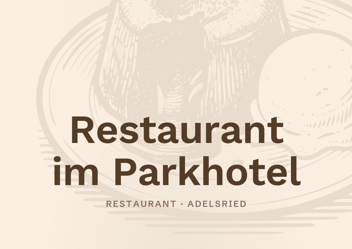 Illustriertes Poster von Restaurant im Parkhotel, Restaurant in Adelsried