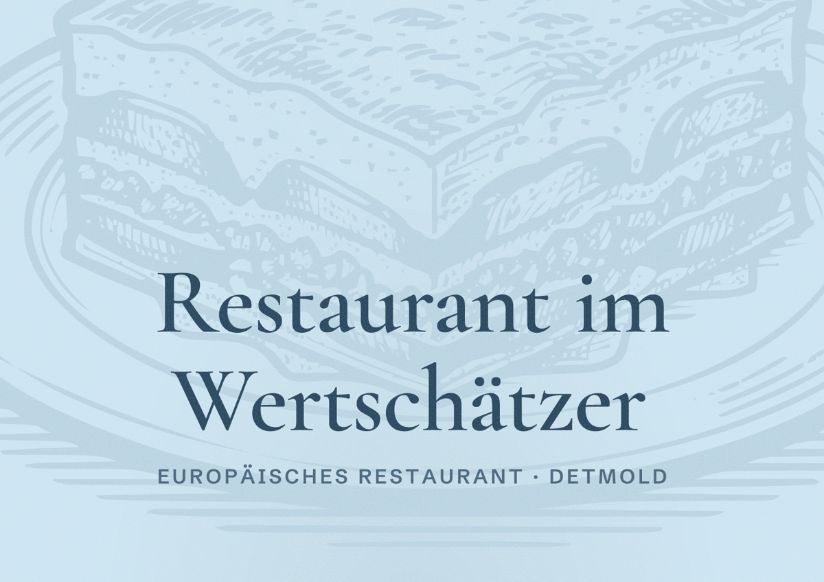 Illustriertes Poster von Restaurant im Wertschätzer, Europäisches Restaurant in Detmold