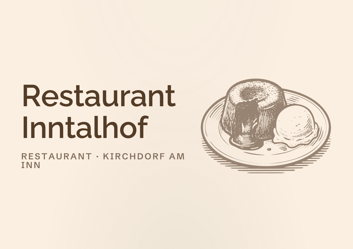 Illustriertes Poster von Restaurant Inntalhof, Restaurant in Kirchdorf am Inn