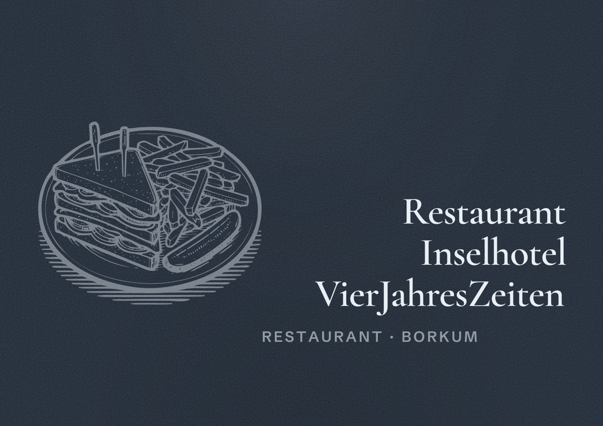 Illustriertes Poster von Restaurant Inselhotel VierJahresZeiten, Restaurant in Borkum
