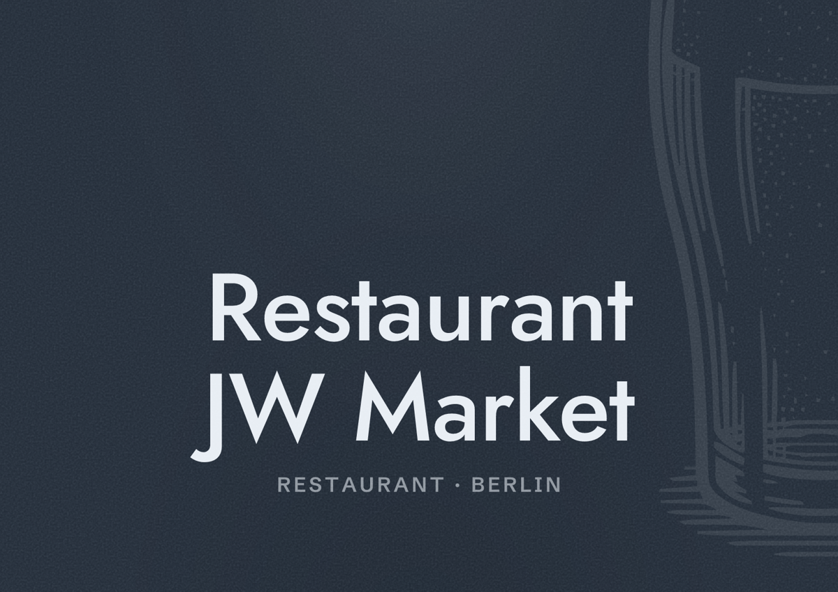 Illustriertes Poster von Restaurant JW Market, Restaurant in Berlin